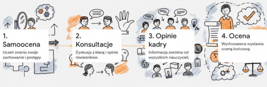 Etapy powstawania oceny z zachowania w Społecznej Jedynce